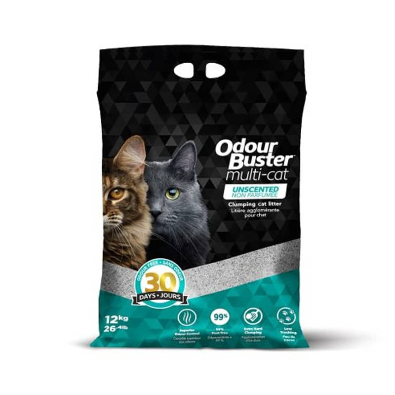 Arena Sanitaria - Odour Buster - Multi Cat - Aglomerante - Sin Perfume - 12 Kg