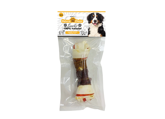 Snacks - Hueso Carnaza Triple Sabor (Vacuno - Pato - Pollo) - Natural Choice - 1 unid