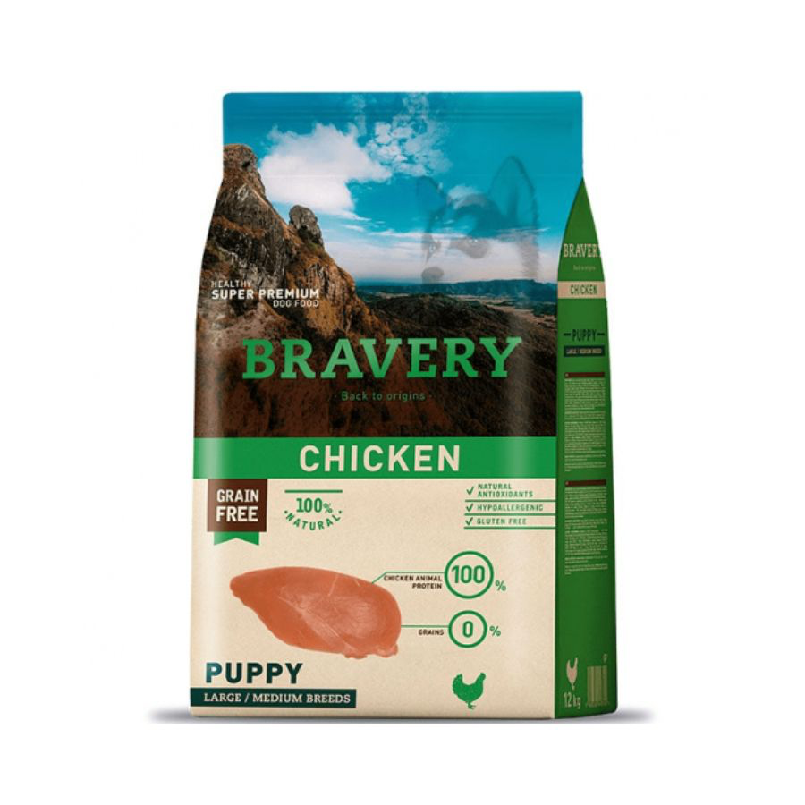 Bravery -  Puppy - Perro - Large/Medium Breeds - Chicken - Apollo - 4kg