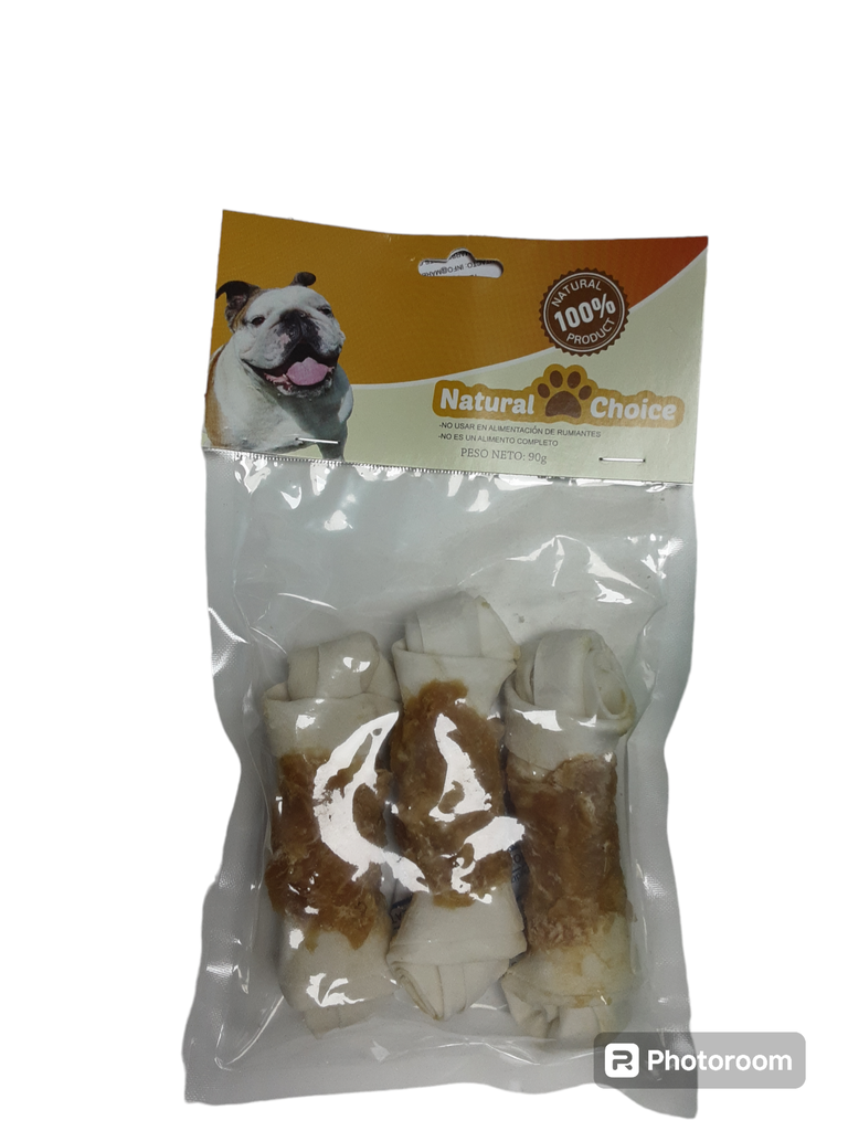 Snack - Hueso Carnaza - Envuelto en Pollo - Natural Choise 3 unidades