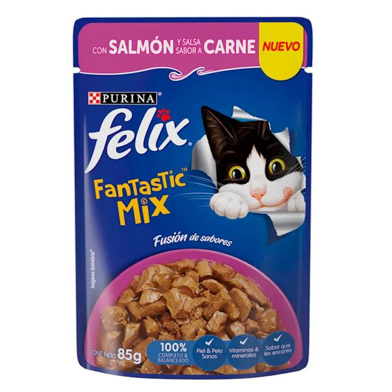 Purina - Felix Fantastic - Salmon y Carne - 85 g  
