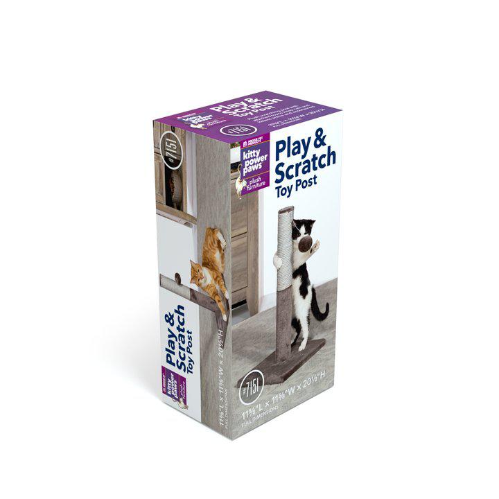 Rascador Gato - Tubo con Juguete - Play Scratch