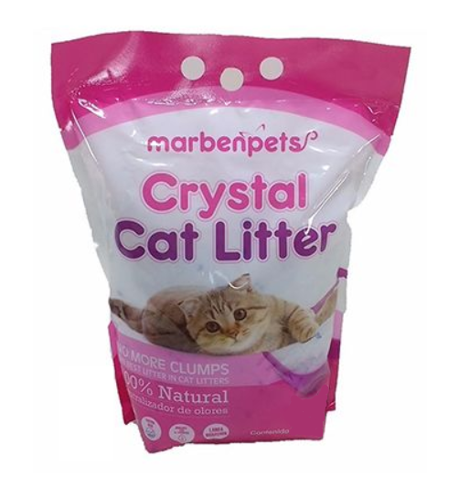 Arena Sanitaria - Crystal Cat Litter - Marbenpets - Gel - Neutralizador de Olores - 3.8 L