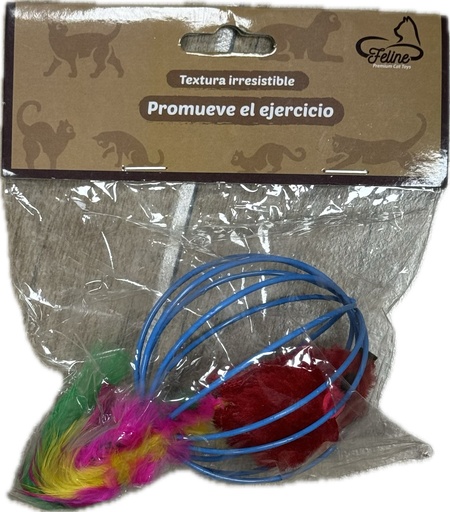 Juguete - Felines - Raton Dentro de Jaula - Promueve el Ejercicio
