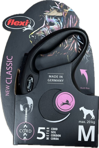 Paseador Retractil - Flexi - M - Negro - Cordon - 5 metros
