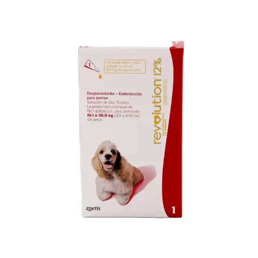 Desparacitante - Revolution 12% - 10,1 a 20  Kilos - Zoetis - Pipeta 1ml