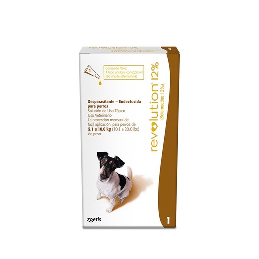 Desparacitante - Revolution 12% - 5,1 a 10  Kilos - Zoetis - Pipeta 0,5ml