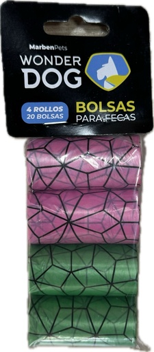 Bolsas para Fecas - Wonder Dog - 4 unid - 20 Bolsas