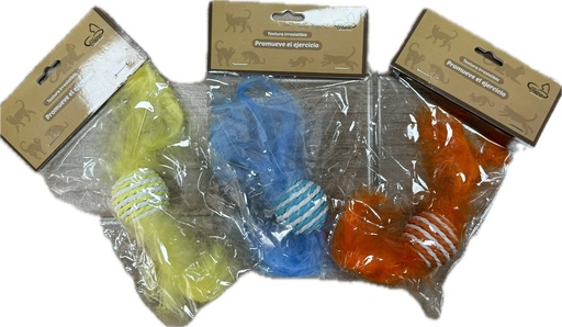 Juguete - Gato - Felines - Bola con Doble Pluma 25cm