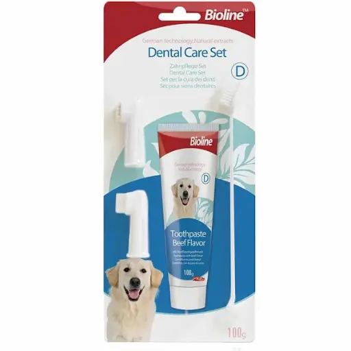 Kit Pasta Dental Sabor Pollo con Cepillo - Bioline - 100g