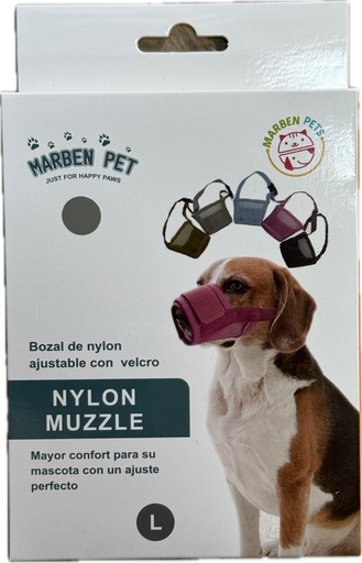 Bozal - Nylon - Marben Pet - L - Circunferencia Hocico 18-24 cm
