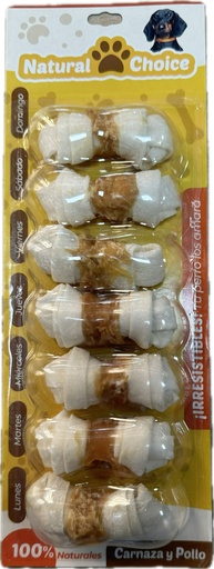 Snacks - Carnaza Envuelto con Pollo - Natural Choice - 7 unid
