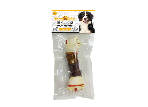 Snacks - Hueso Carnaza Triple Sabor (Vacuno - Pato - Pollo) - Natural Choice - 1 unid