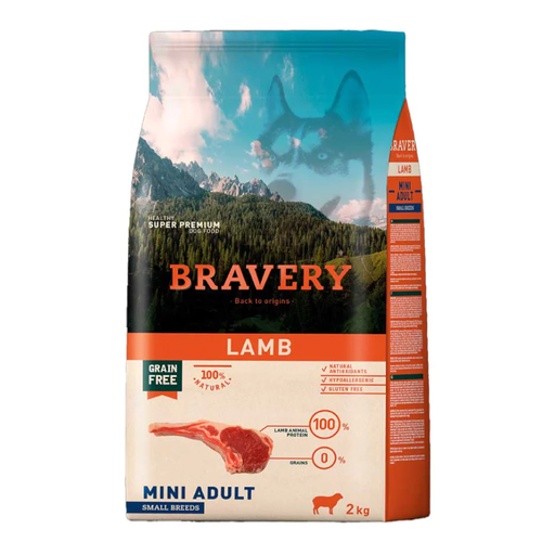 Bravery -  Mini Adult - Perro - Small Breeds - Lamb - Cordero - 2kg