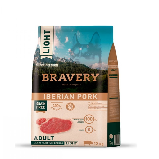 Bravery -  Adulto - Perro - Large/Medium Breeds - Iberian Pork - Ligth - Cerdo Ibérico - 4kg