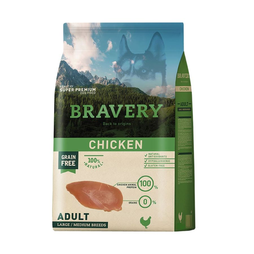 Bravery -  Adulto - Perro - Large/Medium Breeds - Chicken - 4kg