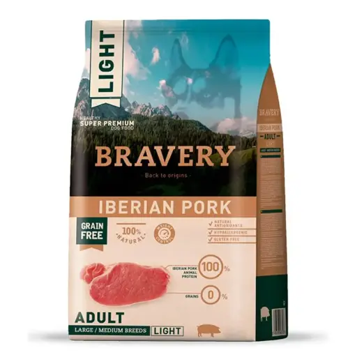 Bravery -  Adulto - Perro - Large/Medium Breeds - Iberian Pork - Ligth - Cerdo Ibérico - 12kg