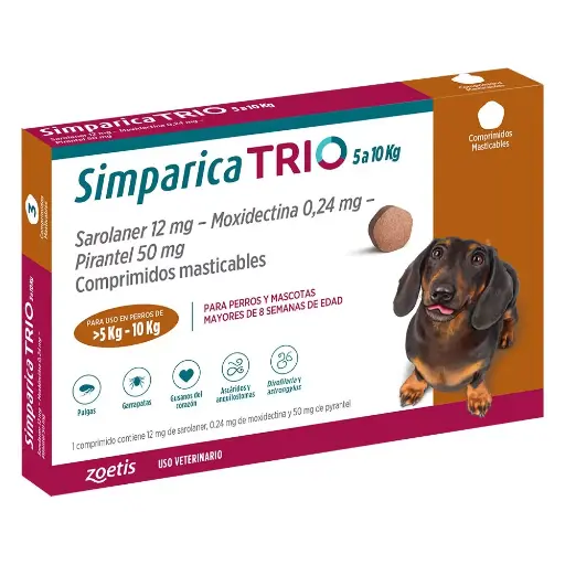 Simparica TRIO  5 a 10 Kg 1 Comprimido