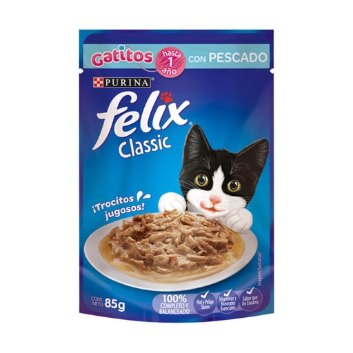 Purina - Felix Classic - Gatitos - Pescado - 85 g  