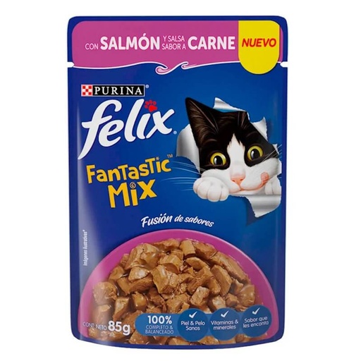 Purina - Felix Fantastic - Salmon y Carne - 85 g  