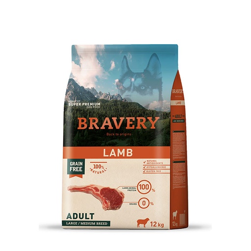 Bravery - Adulto - Perro - Cordero - Large/Medium Breed - 12 kg