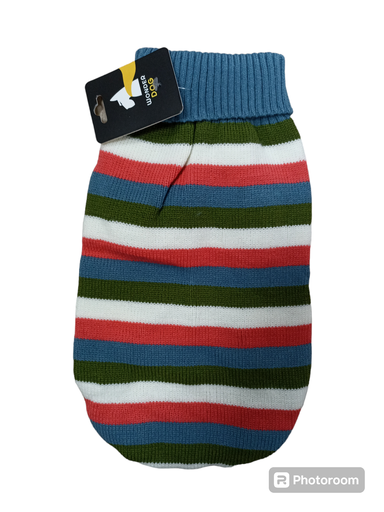 Ropa - Lana - Franjas de Colores - Talla L - Wonder Dog 